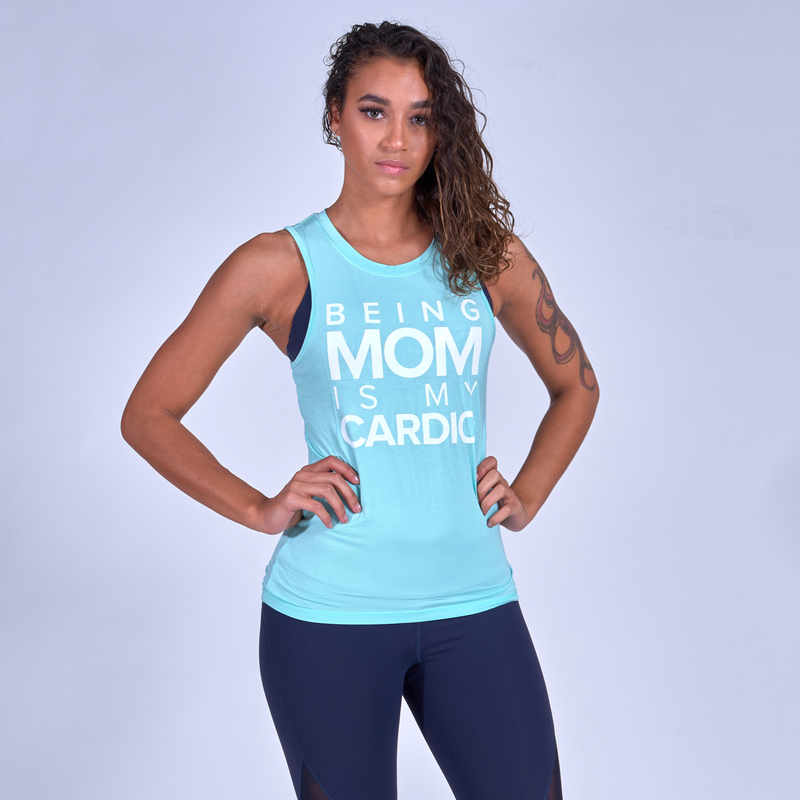 Being Mom Is My Cardio Muscle Tank - Mint